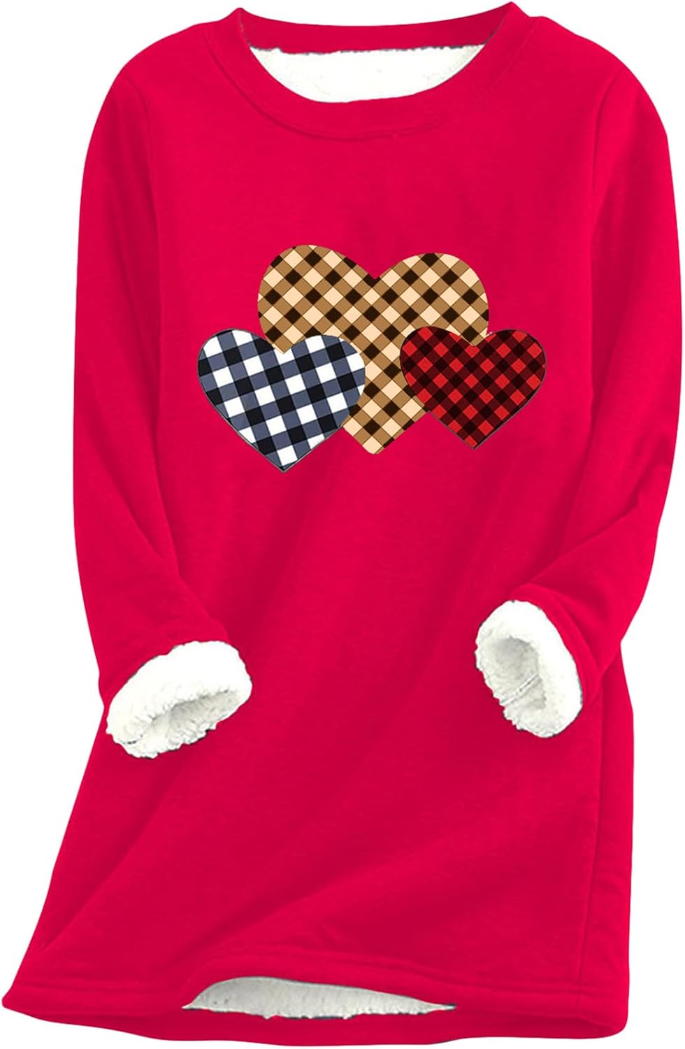EFOFEI Womens Color Block Loose Pullover Shirt Casual Cute Print Sweatshirt Long Sleeve Warm Pullover