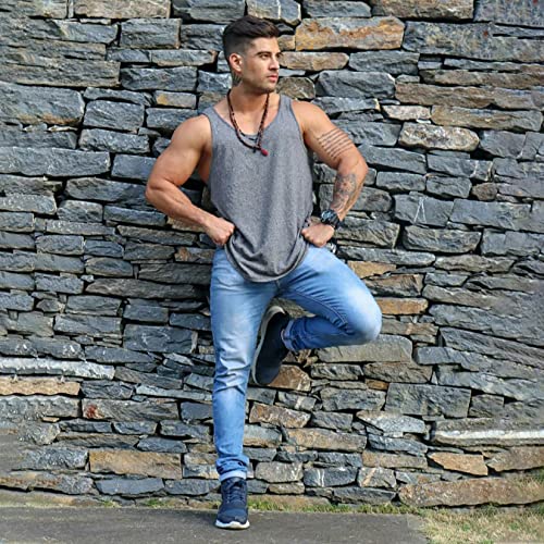 Turetrendy Men's 3 Pack Tank Tops Workout Shirt Dry Fit Sleeveless Gym Stringer Muscle T-Shirts #TOP2