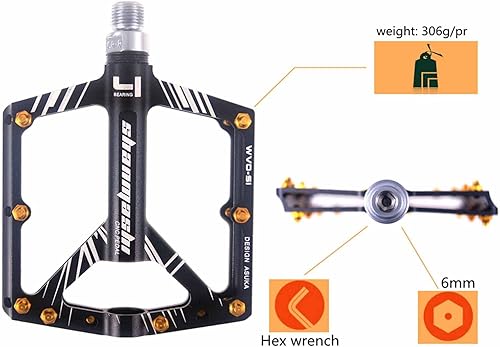 Miniatura 3 de Mountain Bike, Nylon MTB, 916 Inch Flat Anti-Slip Waterproof Dustproof Hollow-Carved Design Pedal