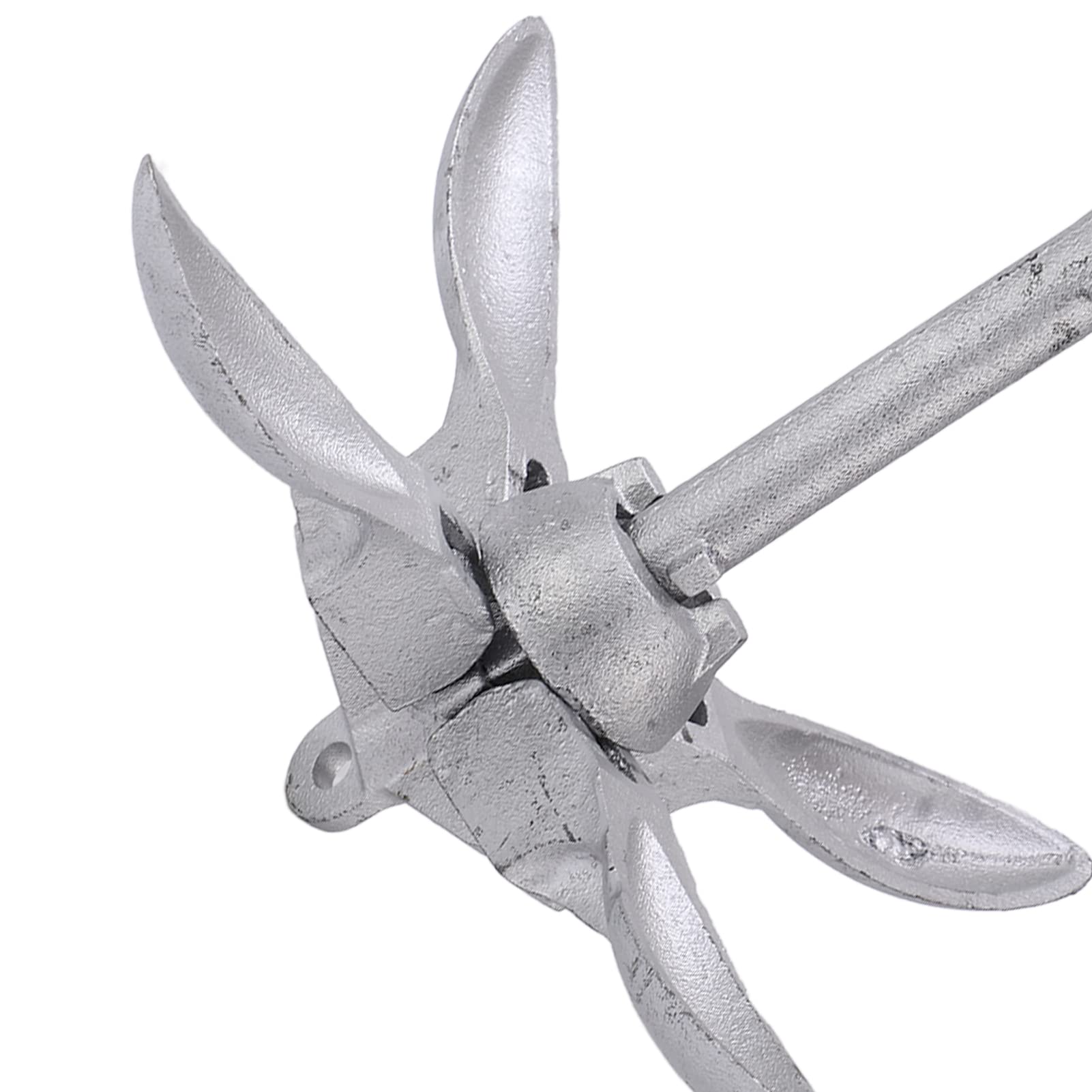 Ancora Grappino Pieghevole, Ancora Pieghevole Zincata con Artigli a 4 Ganci, Ancora Ombrello Bloabile da 52,7 Once per Piole Barche, Kayak, Yacht