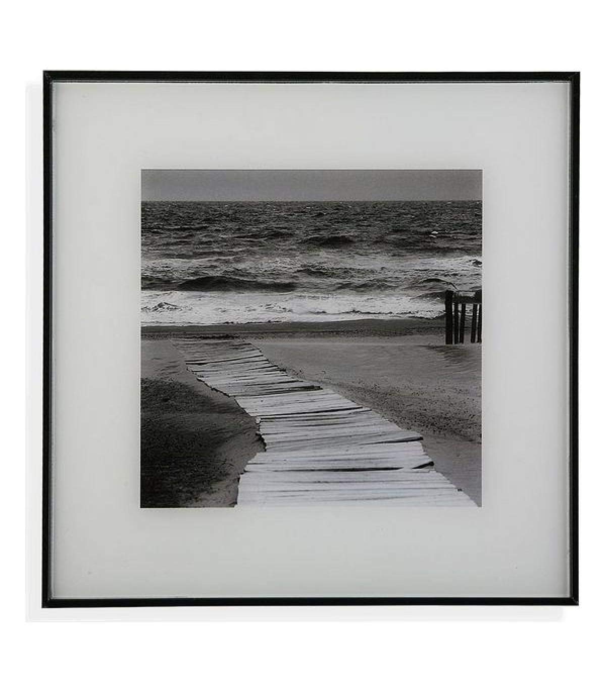 Versa Old Times Cuadro decorativo de forma cuadrada con imagen, Medidas (Al x L x An) 30 x 2 x 30 cm, Cristal, Color Blanco y negro