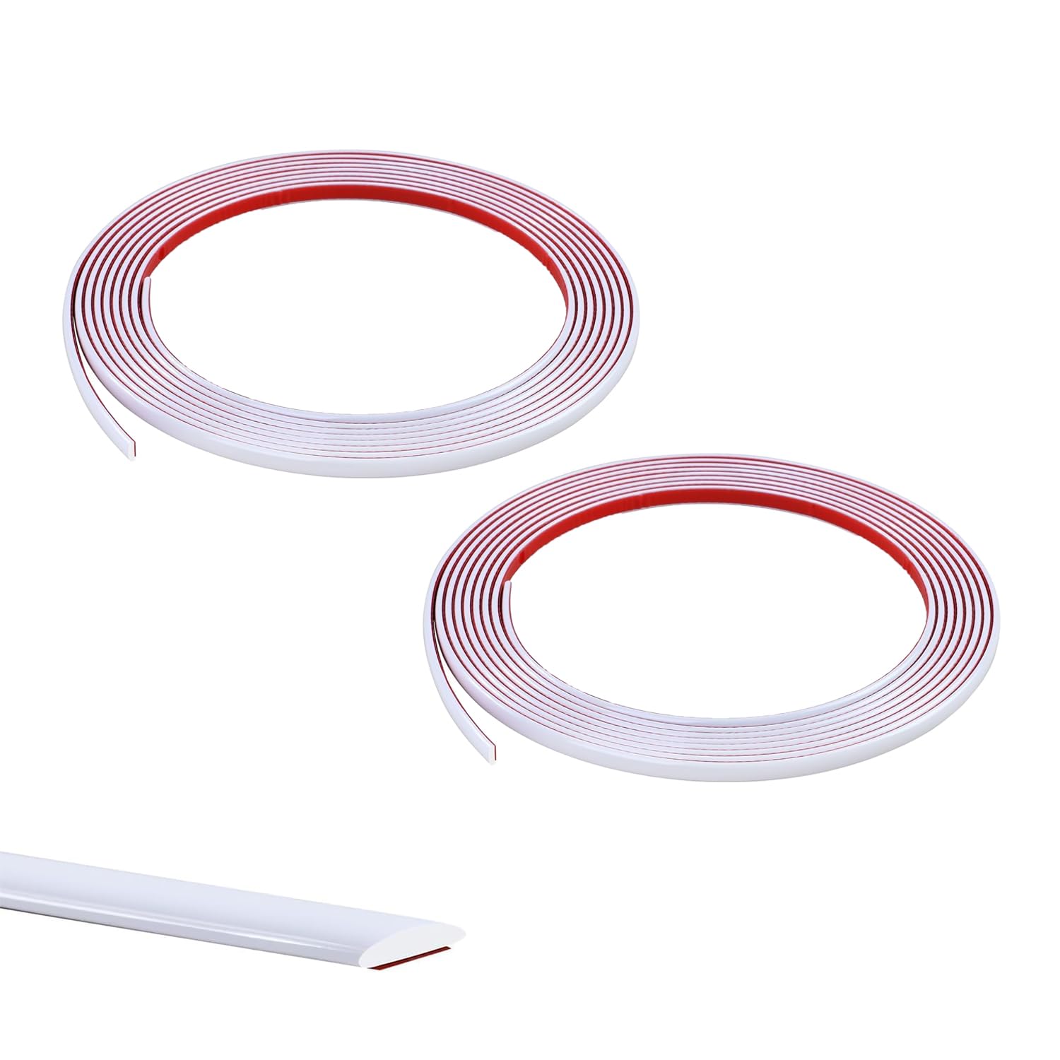 Zayejod 20M(2 Rolls*10M) White Flexible Moulding Trim,Self-Adhesive Decorative Edging Strip for Tile,Wall,Mirror, Ceiling,Floor,Panel,Cabinet,Peel and Stick PVC Mirrior Frame Trim,10MM