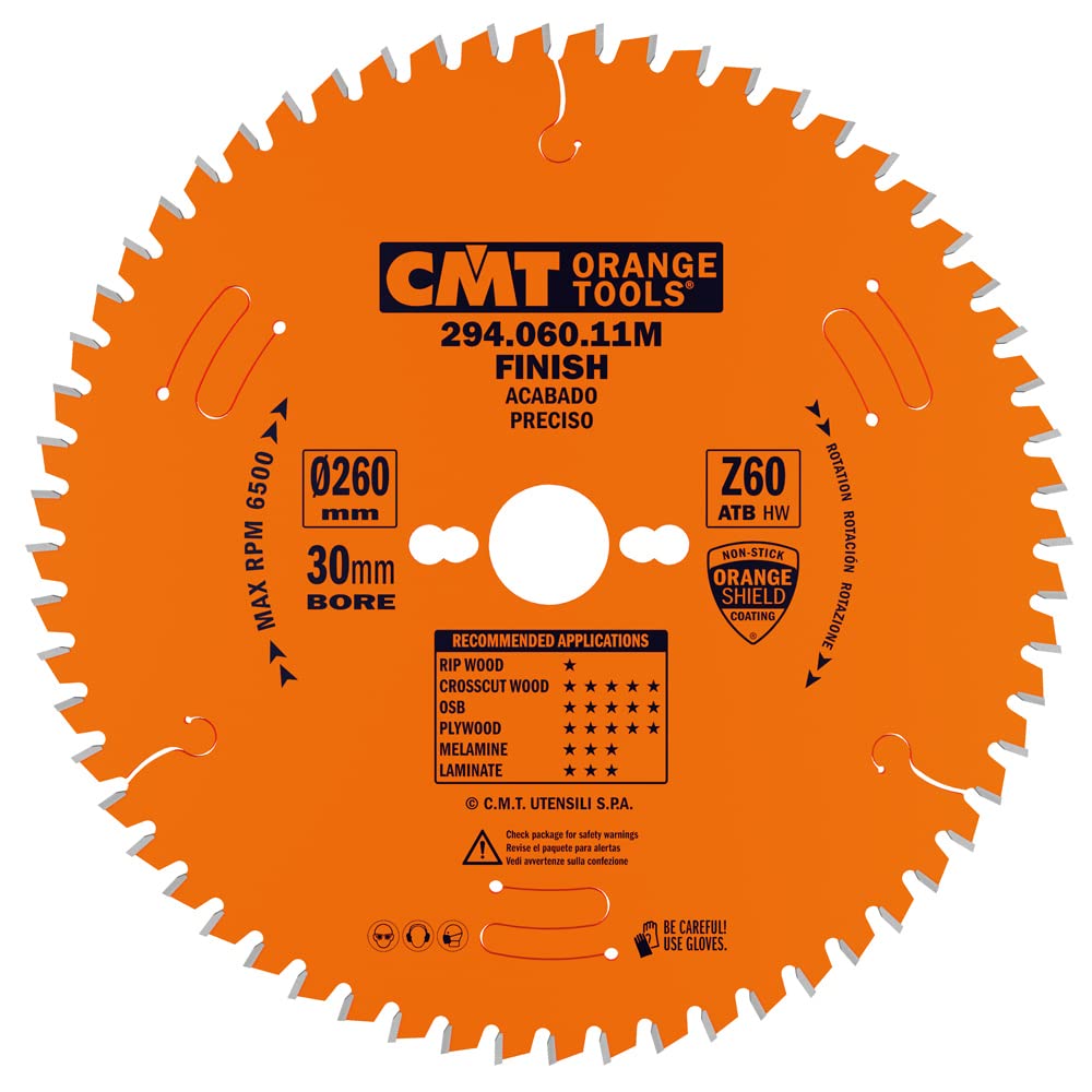 Cmt Orange Tools Cmt 294.060.11M - Ripping-Crosscut Saw Blade 260X2.5x30 Z=60-5°Atb