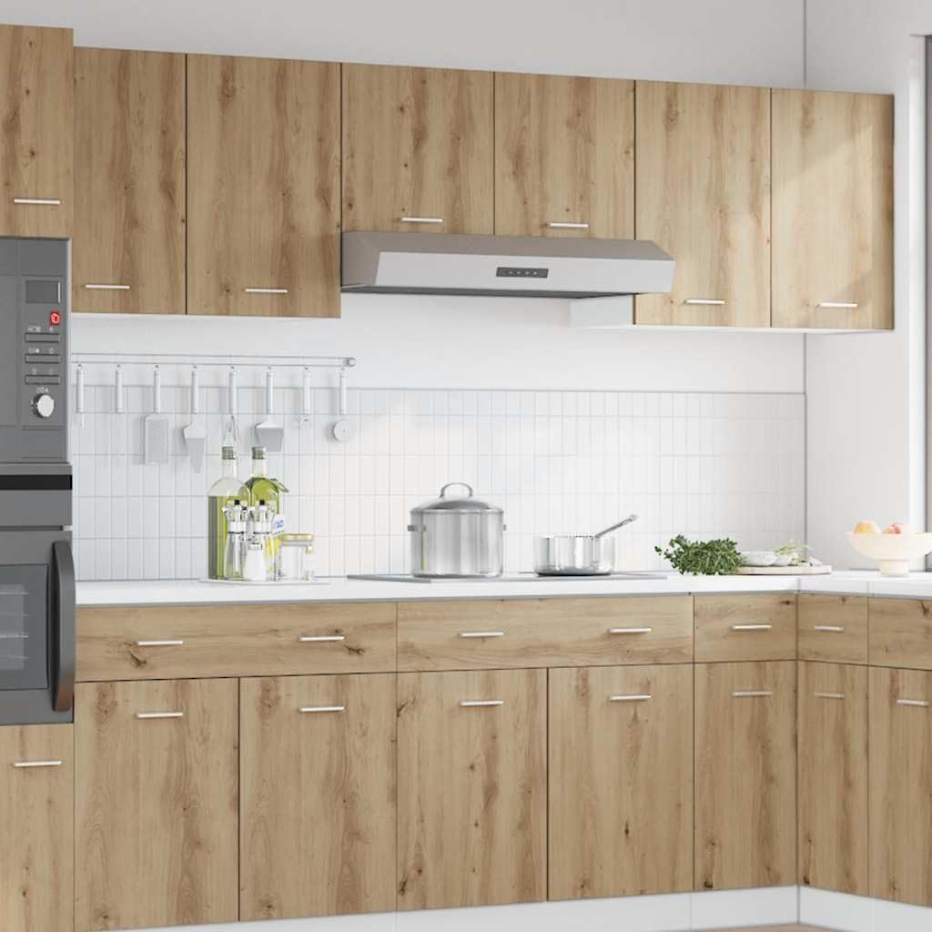 vidaXL Hängeschrank Lyon Artisan-Eiche 50x31x60 cm Holzwerkstoff, Küche Schrank, Einbauküche, Küchenzeile, Küchenmöbel, Oberschrank, Küchenschrank