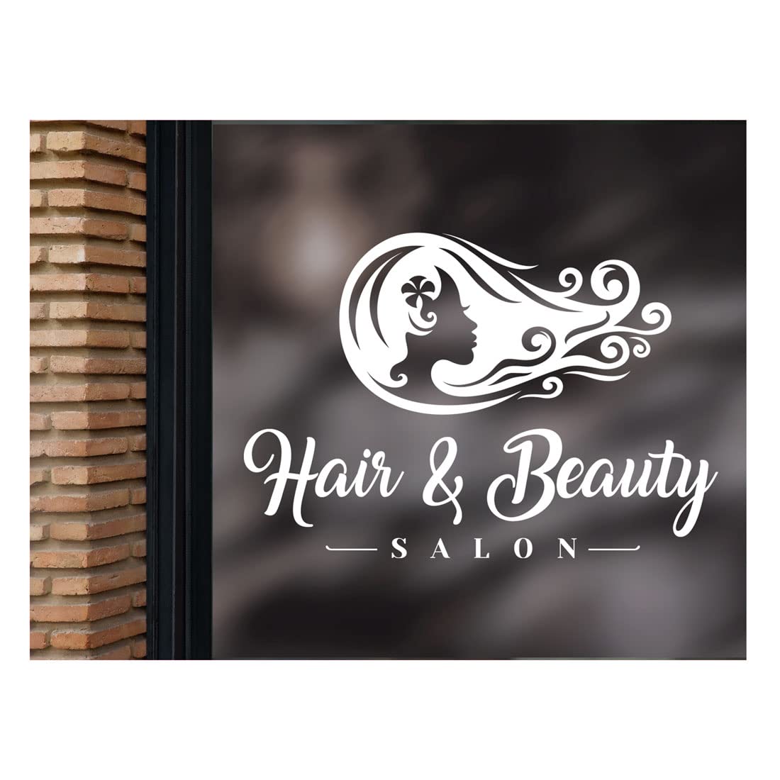Wall4stickers Women's White Hair And Beauty Salon Decor Shop Sign Wall Sticker Hairdressing Girl Room Nail Hairdresser Mural Decal Decoration By