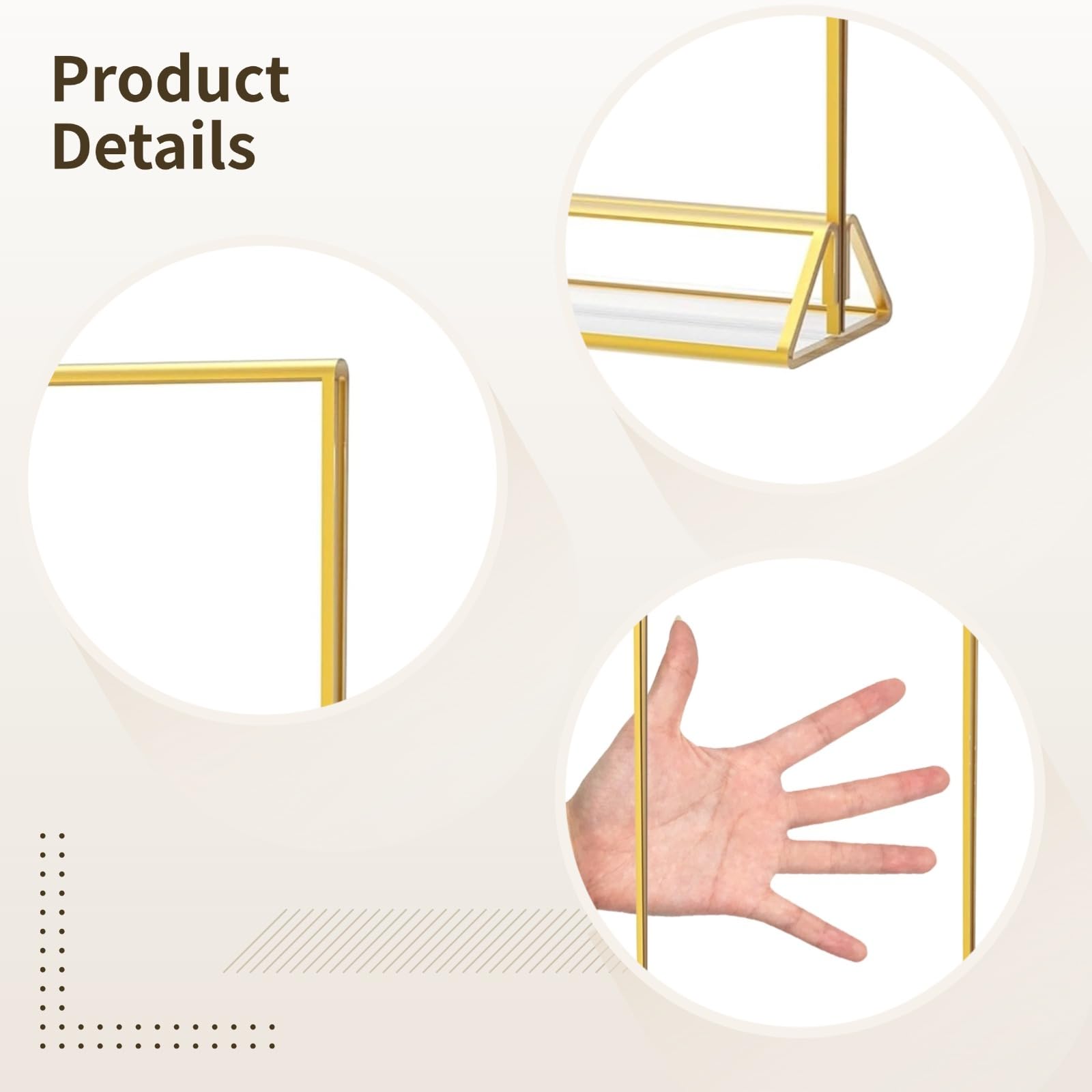Generisch 12 soportes para números de mesa, color dorado, marco de acrílico con base triangular, soporte de exhibición transparente para menús, fotos, bodas, fiestas y restaurantes