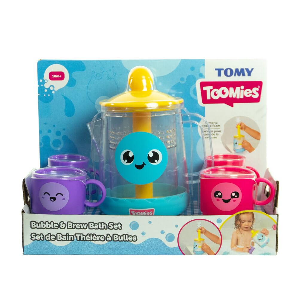 Toomies Bubble & Brew - Set da bagno, teiera schiumosa, giocattolo da bagno fantasioso, promuove le capacità motorie, per bambini dai 18 mesi in su