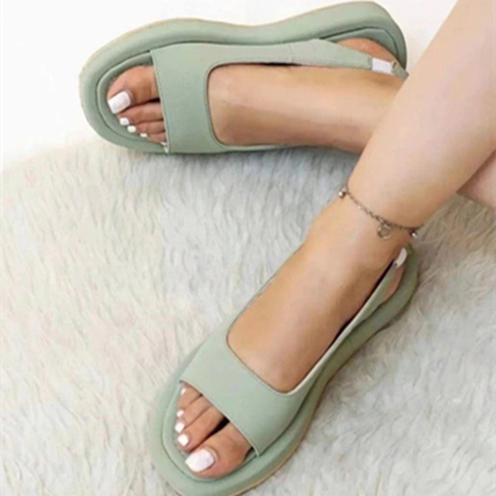 HAOLEI Sandales Femmes 2025 Confortables à Plateforme Avec Support Orthopédique - Tongs Plage Et Claquettes Piscine En Mousse Yoga