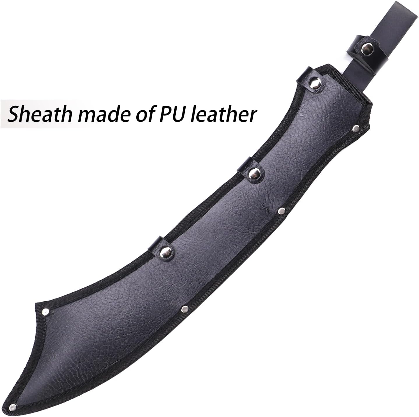 Handmade Cast High-Carbon Steel Blade Sword, Sharp Blade, Full Tang, with Leather Protective Cover Metal Sword All Made of Metal for Collection Outdoor, Hunting Camping Hiking Survival - Image 6