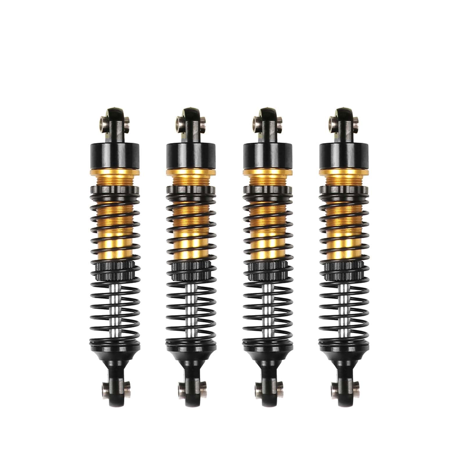 KEEDA 4PCS Aluminum Threaded Shock Absorbers Oil Damper for 1/18 RC Crawler Car TRX4M TRX4MT 1/12 RC Crawler Upgrade Parts (Gold, 53mm)