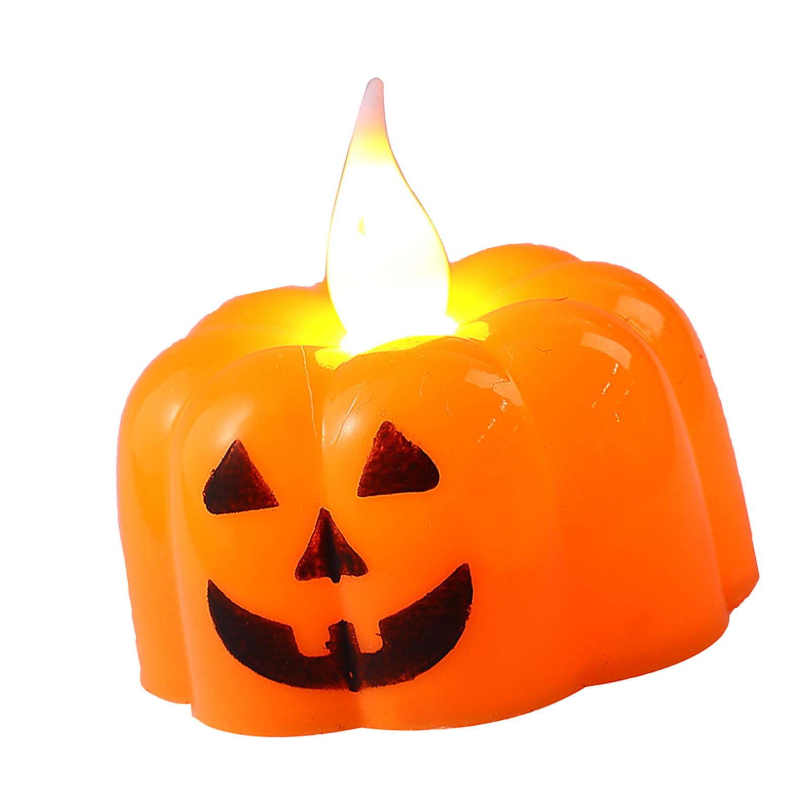 Nucelit Portable Flameless Pumpkin LED Lamp, Battery Powered Halloween Decoration with Safe Flicker Effect Halloween Decorations LED Lamps