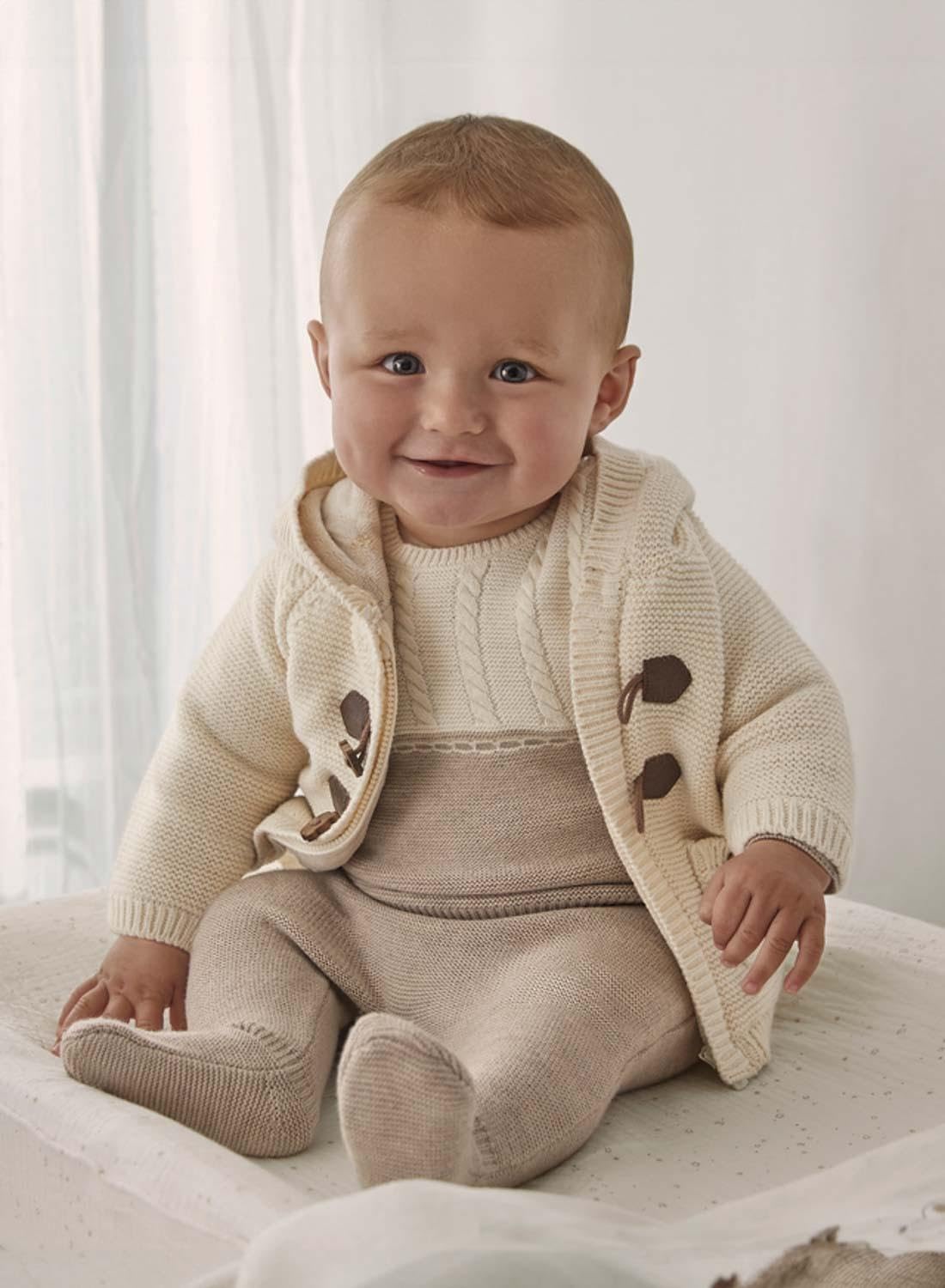 Mayoral Lange Strickjacke Trikot für Baby - Jungen Keramik
