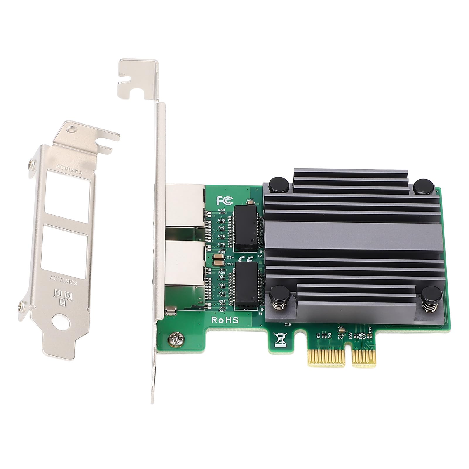 SIXRUN Scheda di Rete PCIe 2.5Gb Doppia Porta, Chip I225-V PCIex1 RJ45