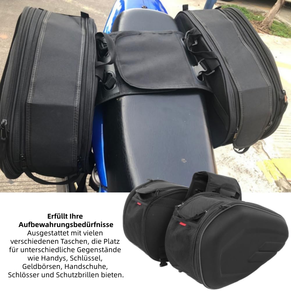 Borsa Sella Moto Impermeabile Tessuto Oxford 600D Grande Capacità Nero
