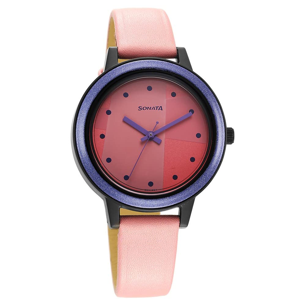 Sonata Leather Splash 3.0Women Analog Watch - 87036Pl14W, Pink (B0BS3KX68T) Amazon Price History, Amazon Price Tracker