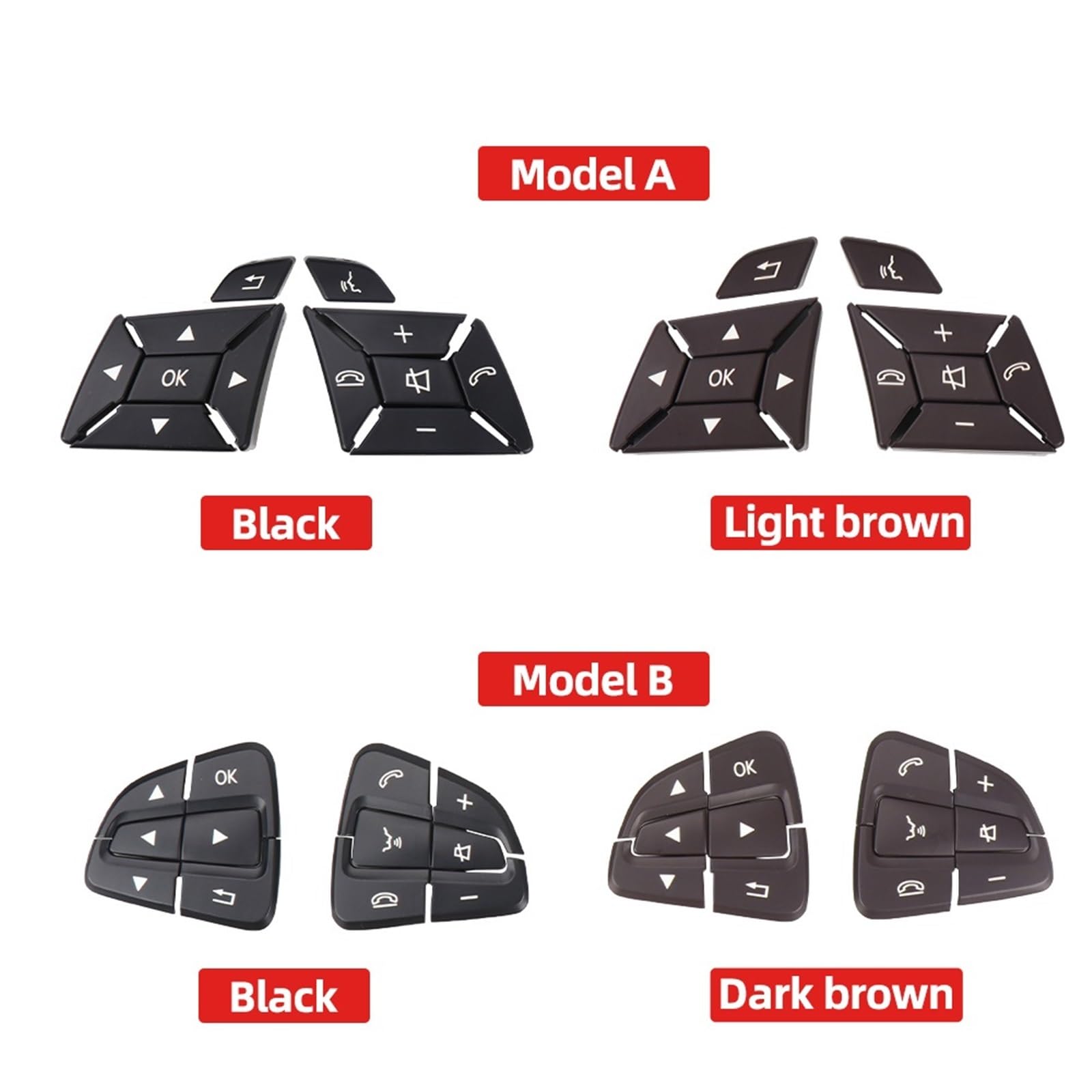 przełącznik na kierownicę Przełączniki wielofunkcyjne kierownicy samochodowej z przyciskami Pasuje do Benz ML GL AB GLA W166 W176 W246 W156(Model A Black 1 pair)