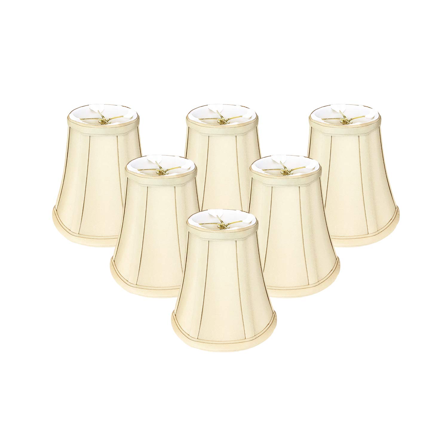 Royal Designs, Inc. BSO-704FC-6BG-6 True Bell Basic Lamp Shade with Flame Clip, 3.5 x 6 x 6.25, Beige, 6-Pack
