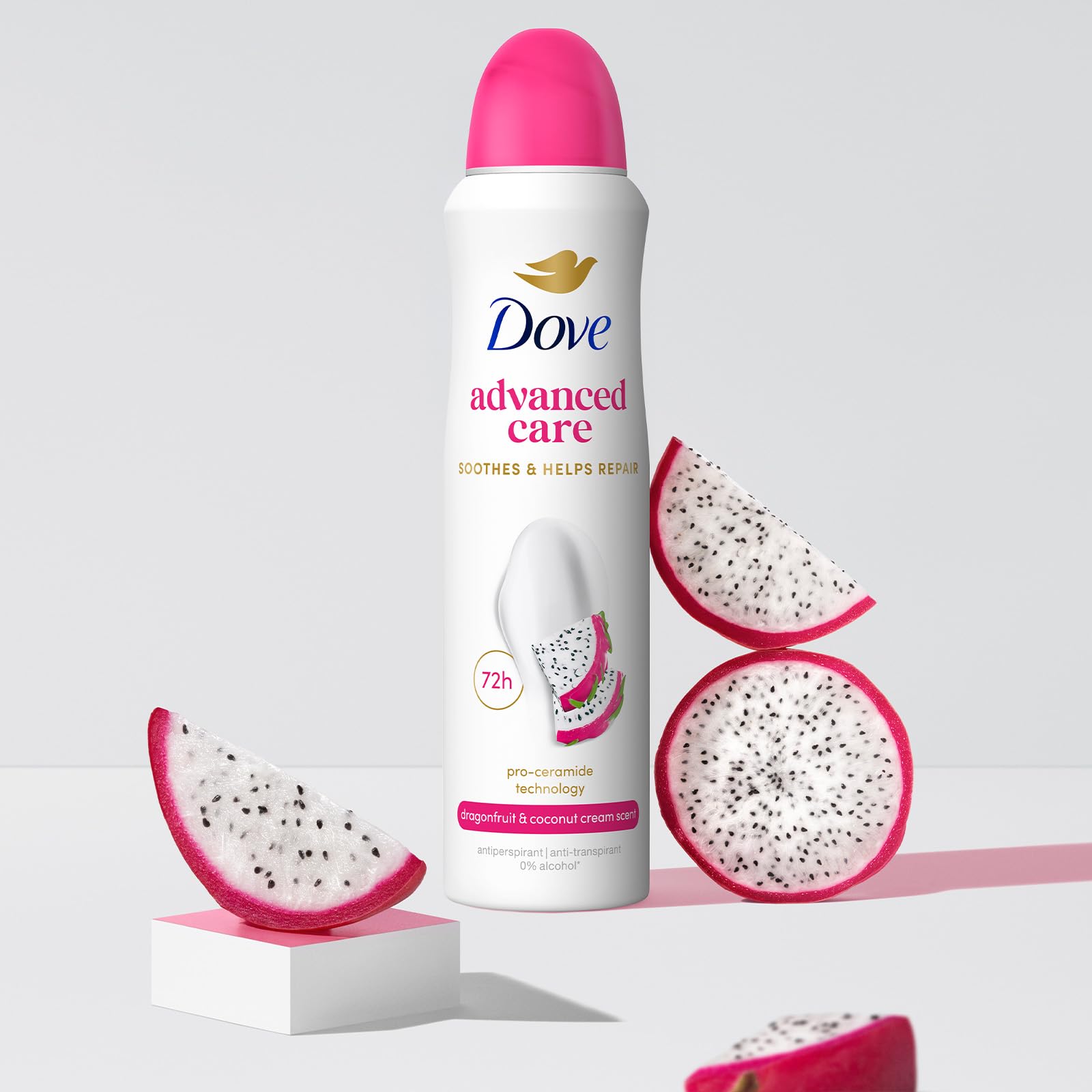 Dove Deodorante Spray Advanced Care Dragon Fruit & Coconut Cream, Deodorante Antitraspirante 72 Ore Protezione Sudore e Odori, con Formula Idratante e Delicata sulla Pelle, 6 Pezzi da 50 ml