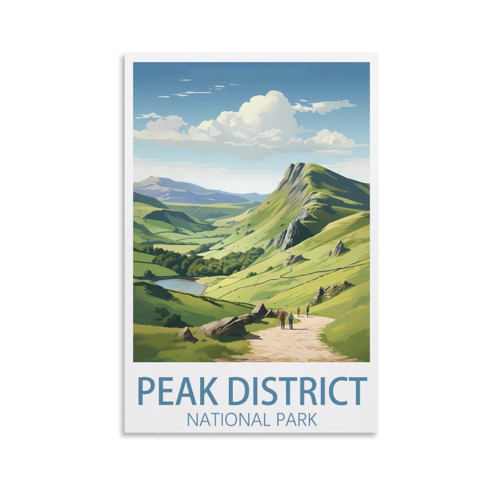 EZMLFA 5D Diamond Art Kits for Beginner,Peak District National Park Kits for Adults and Kids, Full Drill Round Rhinestone Paint with Diamonds,DIY 5D Diamond Art 50x60cm