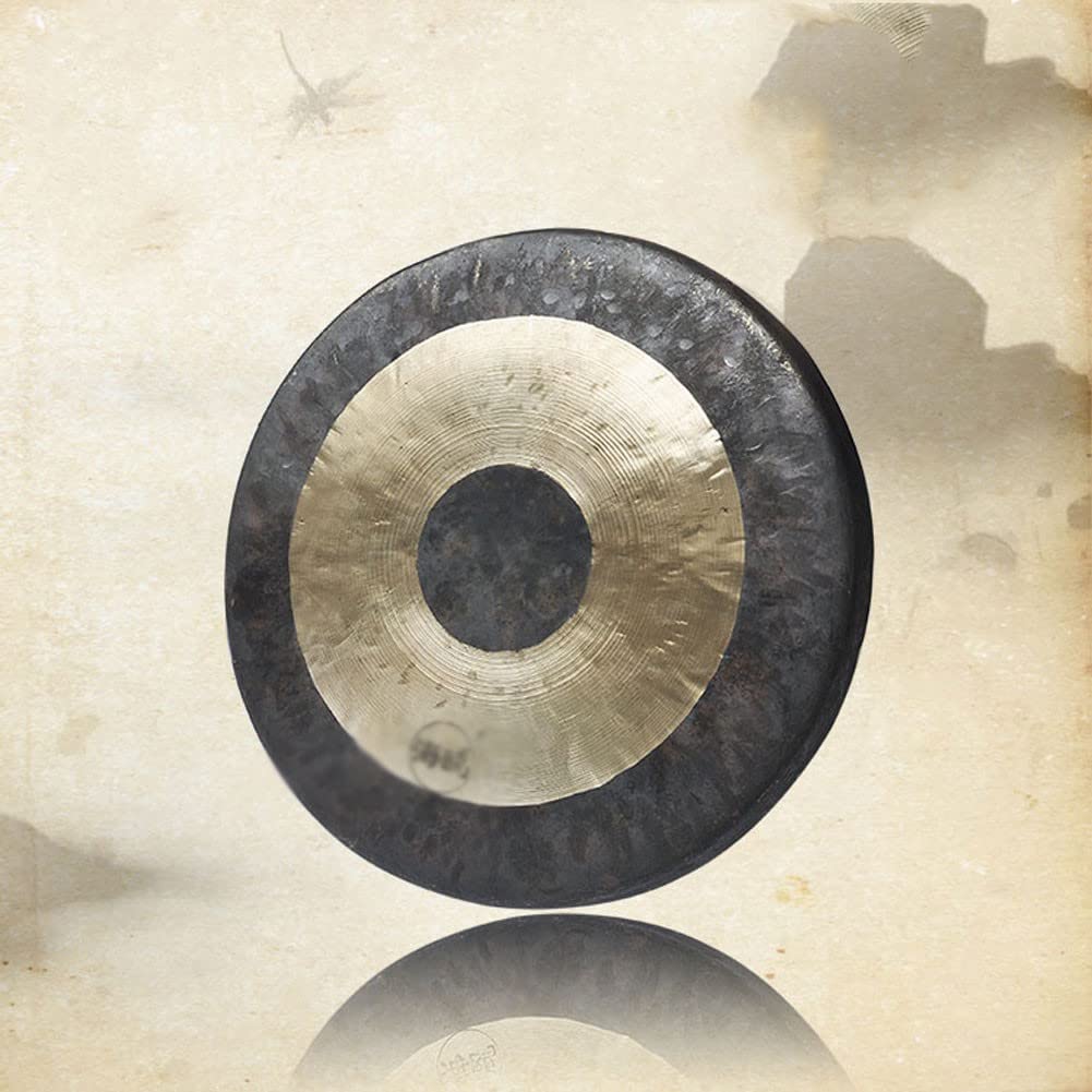 Instrumento Chino, Gong de latón Gong Chino de Bronce Feng Shui Chino Gong de latón, Gong de latón Gong Gong pequeño y Grande con Baquetas(60cm)
