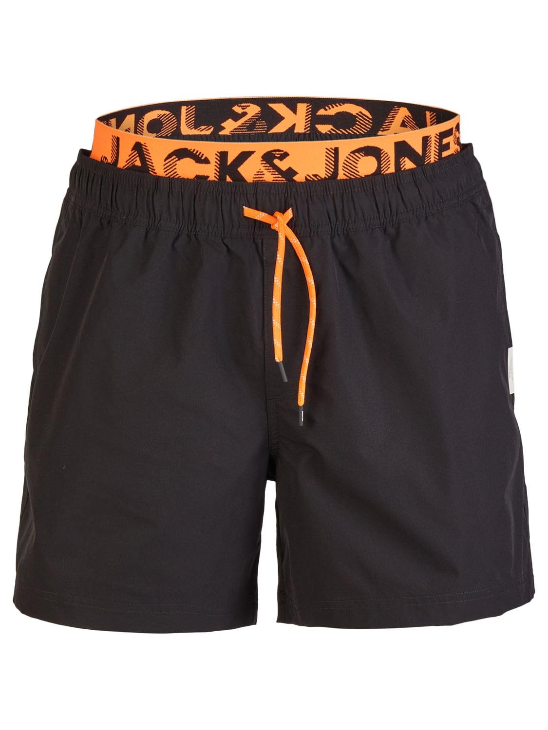 JACK & JONES Maui JJSWIM Short de bain long pour homme Taille double Noir/bleu/corail Tailles S M L XL XXL 3XL