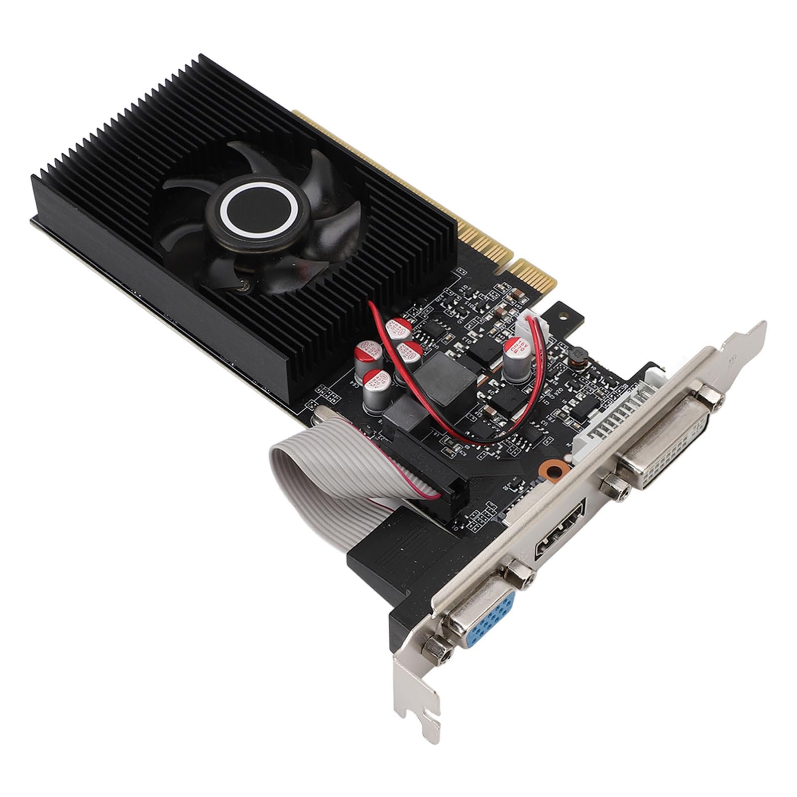 Jiawu Karta Graficzna, 4 GB Pamięci DDR3 Architektura Fermi Karta Graficzna PCIe 3 0 X8 GT 740, do Komputerów Stacjonarnych z obsługą Dwóch Monitorów VGA DVI Brak Zewnętrznego Zasilania dla Komputerów