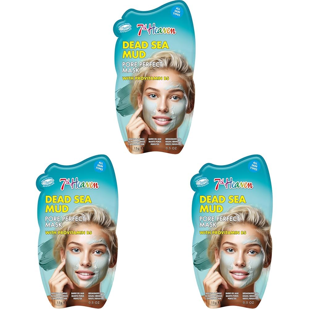 Dead Sea Mud Face Mask with Pro-Vitamin B5 - Pore Perfect - All Skin Types (Pack of 3)