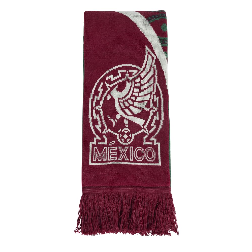 adidas Sciarpa unisex per adulti Messico Soccer Team Collegiate Borgogna/Verde scuro/Verde lino OSFM, Team Collegiate Borgogna/Verde scuro/Verde Lino, OSFM
