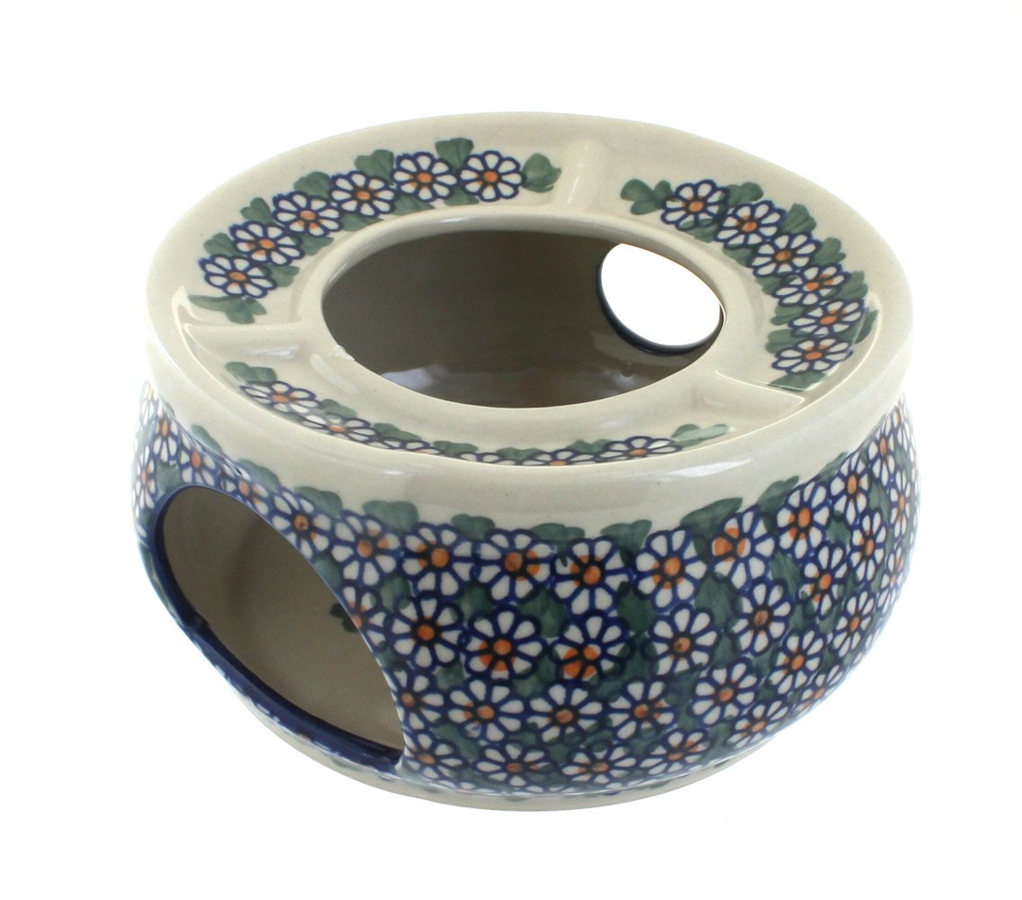 Blue Rose Polish Pottery Garden Butterfly Teapot Warmer