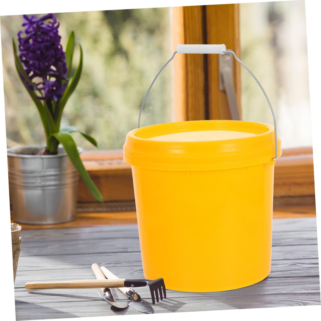 YARNOW Secchio Plastica con Coperchio Contenitore Alimenti Ermetico e Resistente per Cucina Secchio Vuoto Multifunzionale per Stoccaggio Alimentare Liquidi e Uso Domestico
