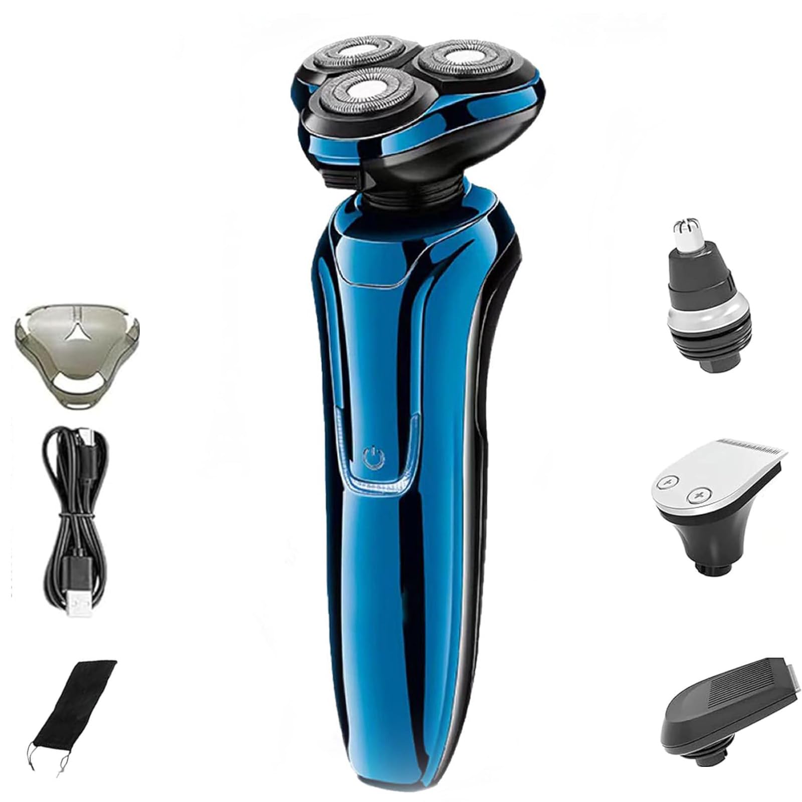 Rasoio Elettrico Sekoda Pro 8, Rasoio Elettrico per Uomo | Rasoio Testa Galleggiante 4D, Ricarica Rapida, Motore Silenzioso, Lame a Doppia Pista, Impermeabile IP6X per Regali(blue)
