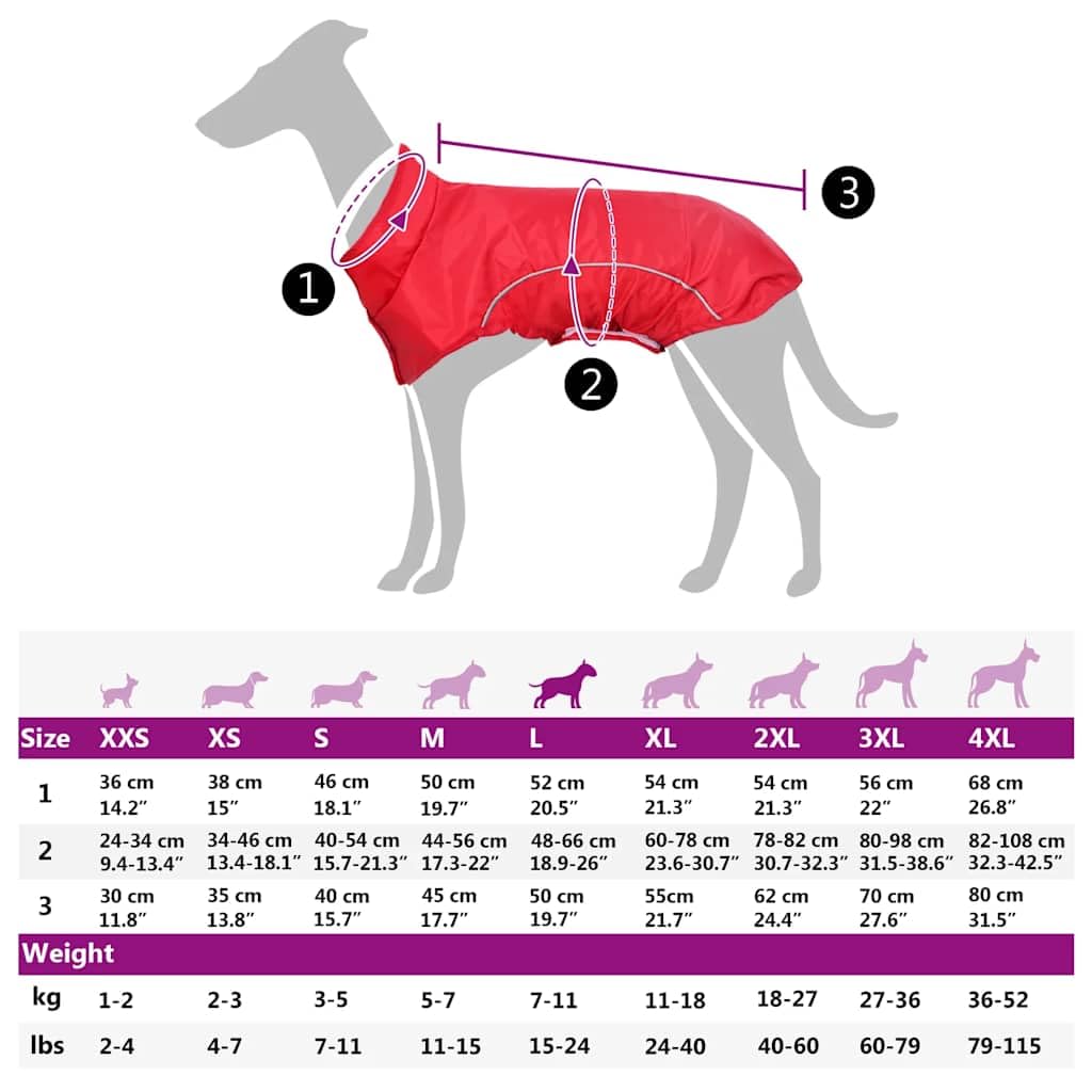 Impermeabile per cani con strisce riflettenti, in poliestere, rosso, L, impermeabile, antivento, con chiusura in , per autunno, inverno, outdoor, passeggiate, protezione da pioggia e freddo