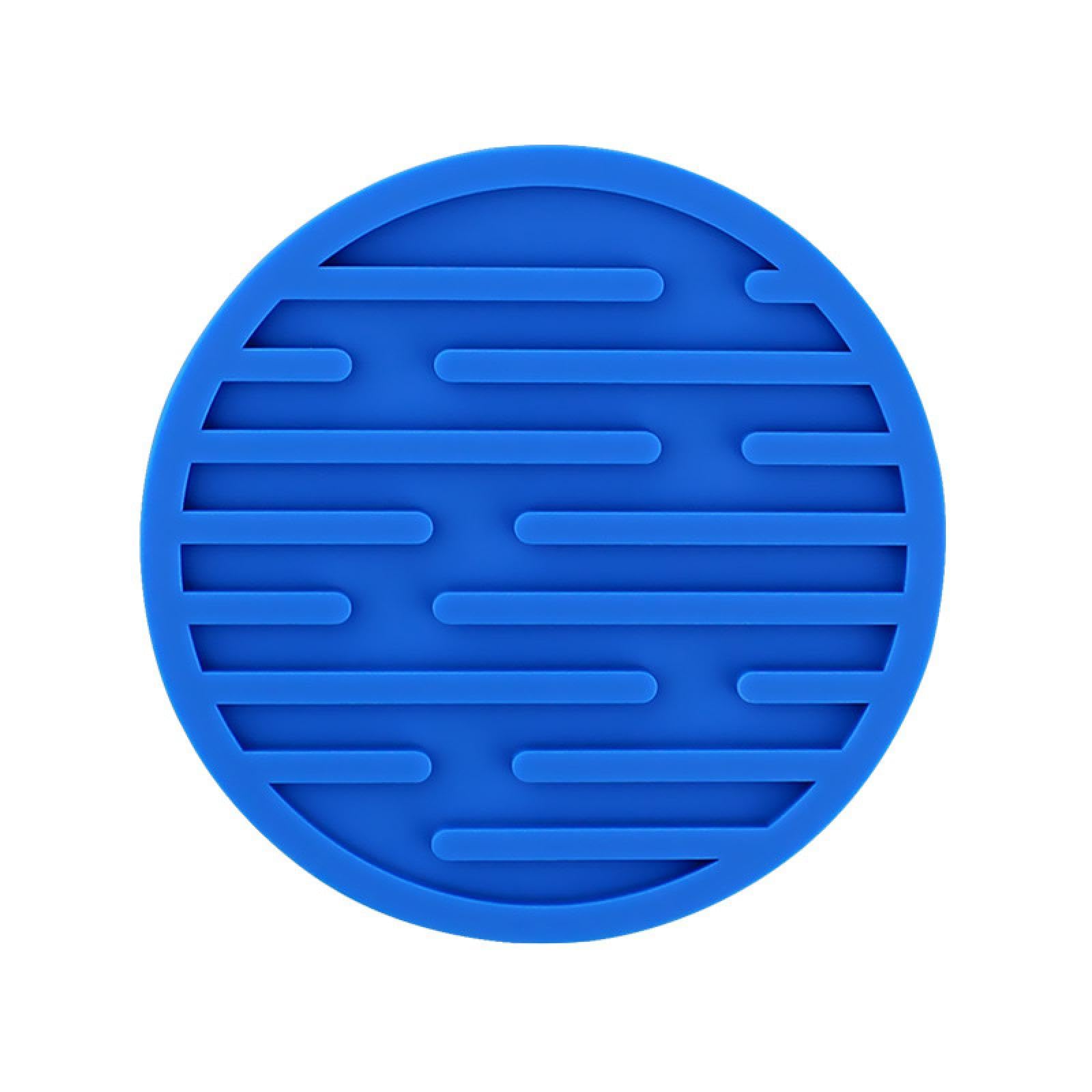 HFANGANGE Silicone coaster, round silicone heat insulation pad, anti-scald tea coaster 6pcs, Blue
