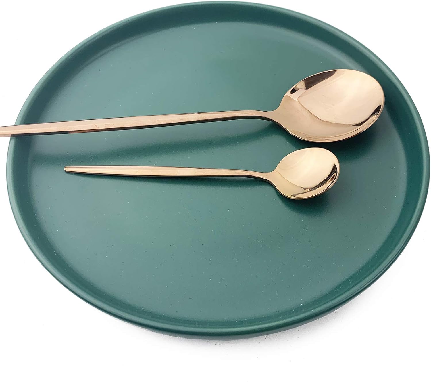 24-Piece Silverware Set 18/8 Stainless Steel Utensils Knives Forks Spoons Set, Flatware Set Tableware Sets for 6(Shiny copper)