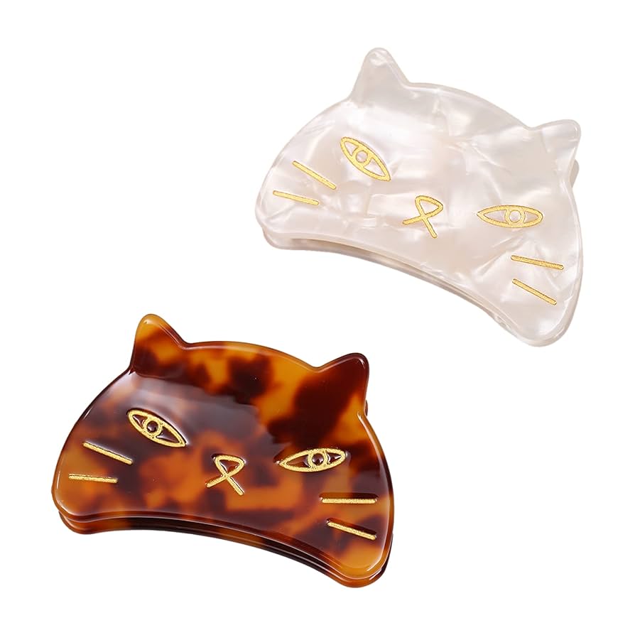 Amazon.co.jp: Felimoa ヘアクリップ 猫デザイン バンスクリップ