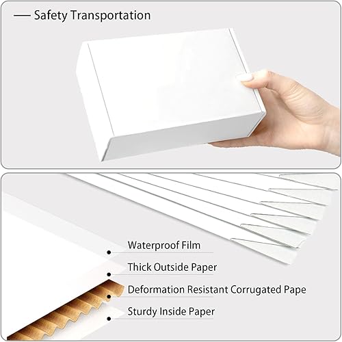 Miniatura 3 de Cajas de envío blancas medianas de 10 x 8 x 2 pulgadas, paquete de 45 cajas de cartón corrugado para embalar regalos de correo de pequeñas empresas