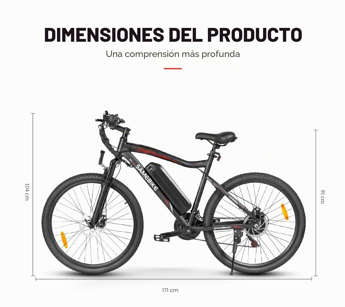 SAMEBIKE Bicicleta electrica, 2025 Bici Eléctrica, Bicicleta de montaña Adulto,Bicicleta montaña de, e Bike MTB batería 36V13Ah, Shiman0 21 velocidades (SY26-II, Azul)