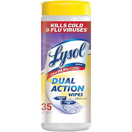 Amazon Com Lysol Dual Action Disinfecting Wipes Citrus 35ct Health Household