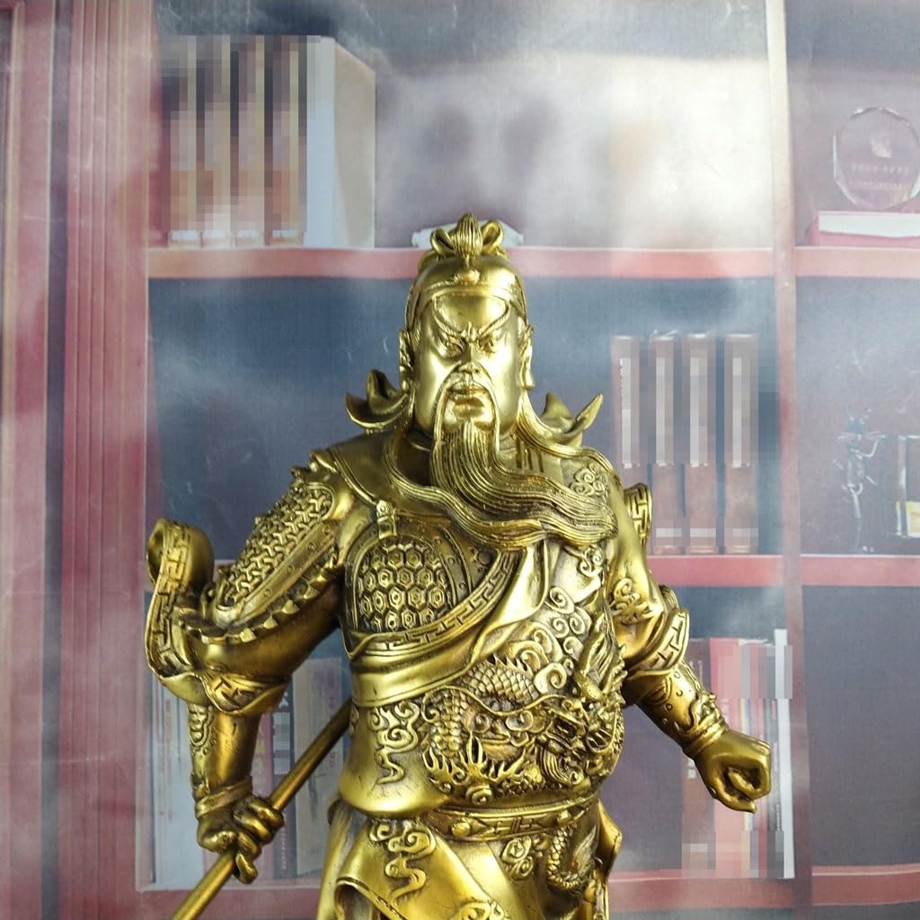 Figurka Buddy do wnętrz Guan Gong rzeźba mosiężna rzeźba rzemiosło biuro blat Feng Shui rzeźba dekoracja domu medytacyjna statua buddy rzeźba