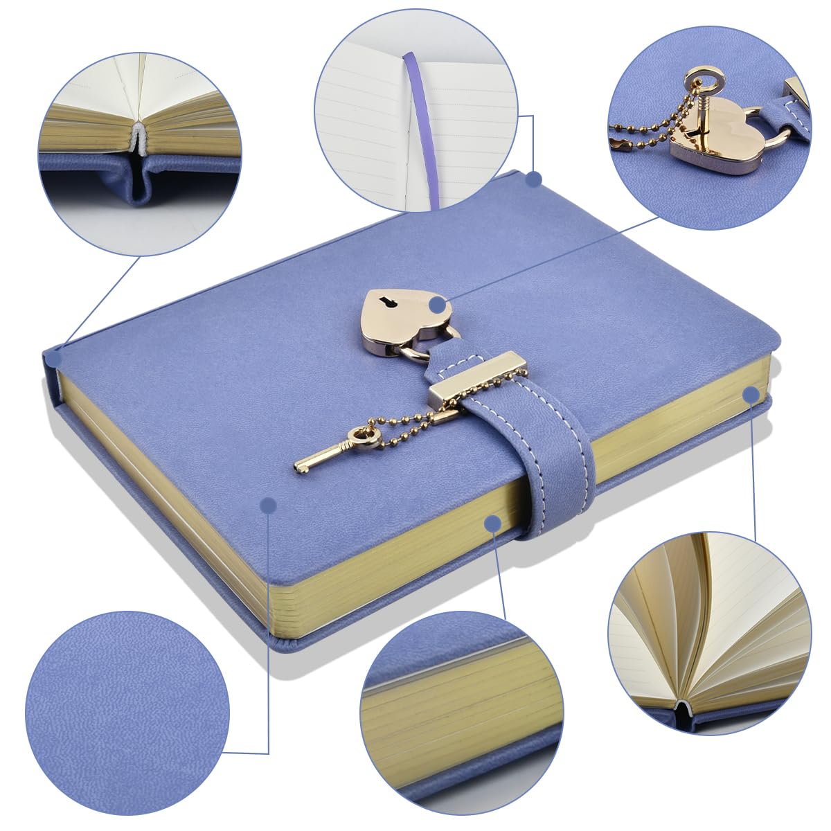 Diary with Lock and Key, Heart Shaped Lock Notebook with Lock, Secret Diary for Girls Lockable Notebook, Girls Diary - Image 2