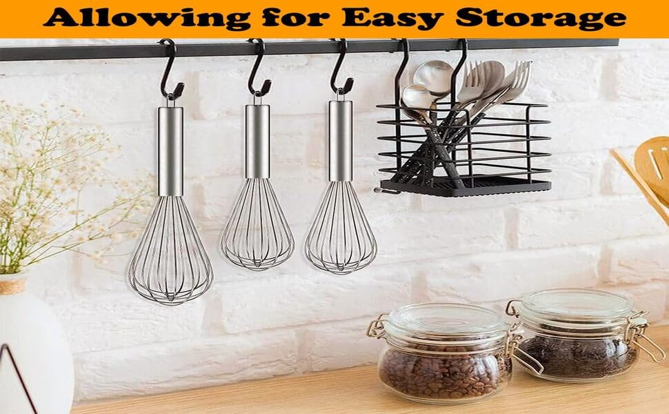 Image of Stainless Steel Balloon Whisk Set 3 Pieces Professional Kitchen Whisks for Cooking Stainless Steel Whisk for Blending Whisking Beating and Stirring Enhanced Version Balloon Wire Whisker Egg Beater