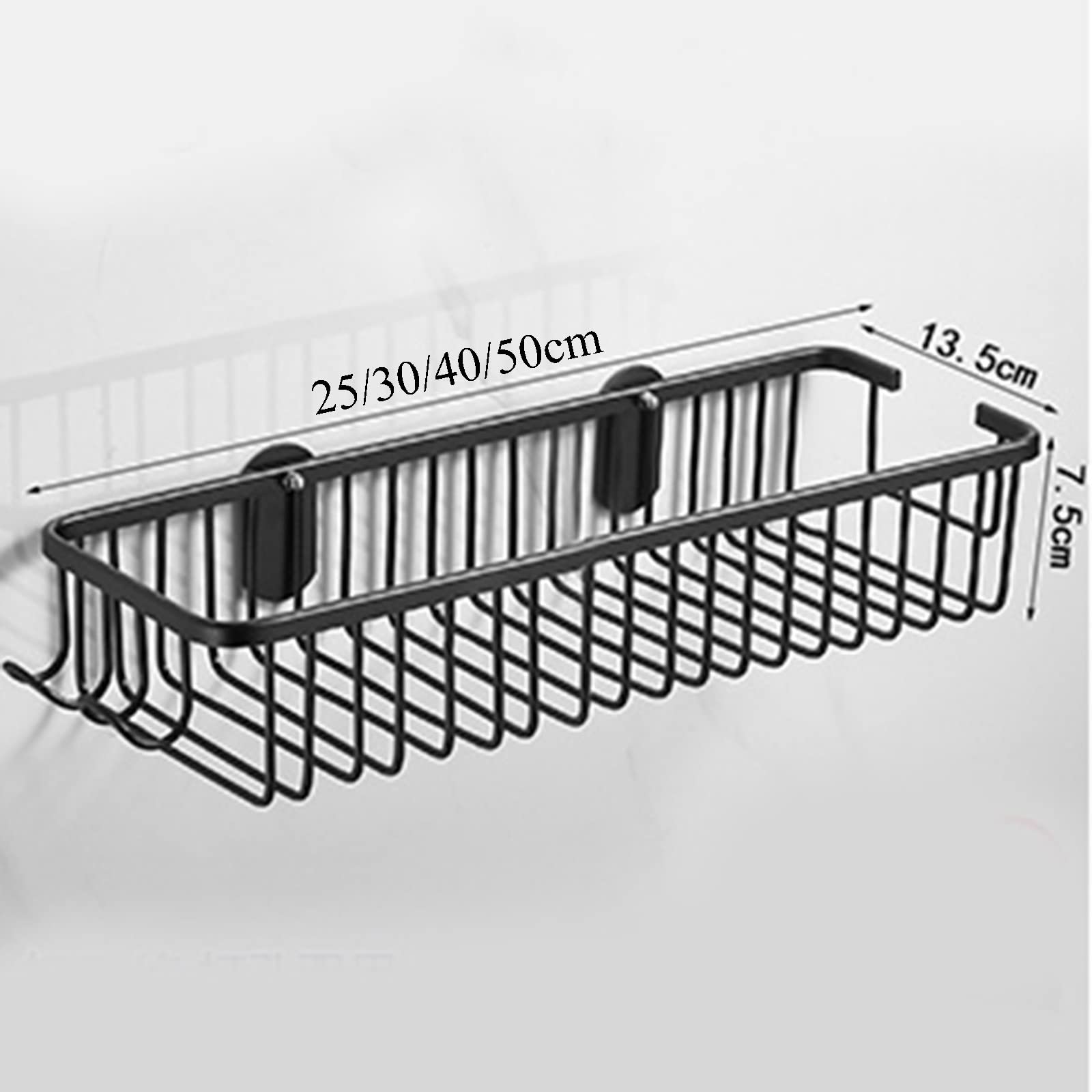 Regał łazienkowy z haczykiem, samoprzylepne półki ścienne, bez wiercenia, aluminium do toalety, 40 cm