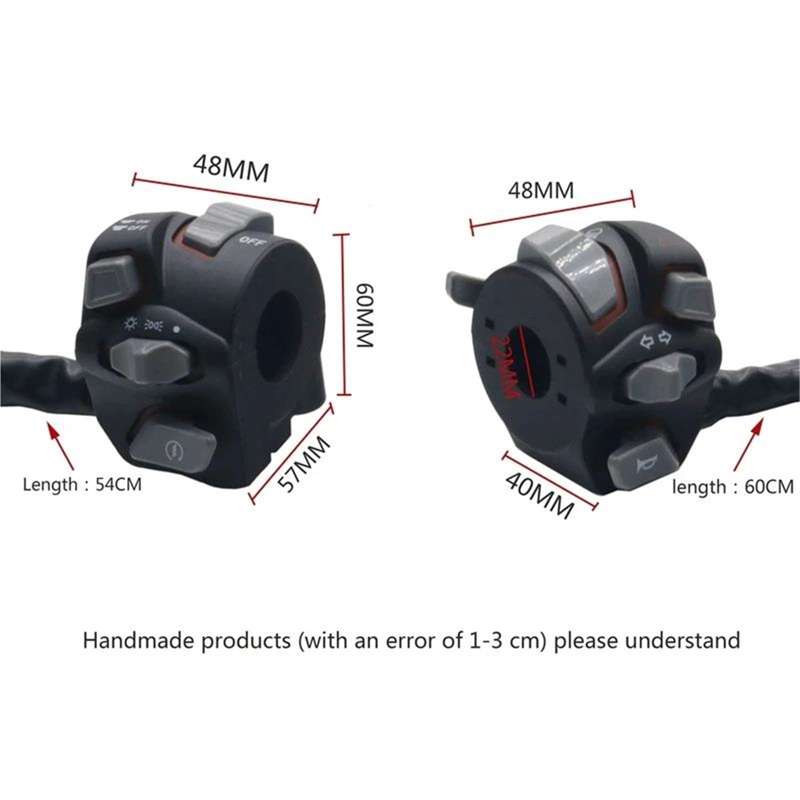 7/8'' 22mm Universal Motorrad Lenker Schalter Scheinwerfer Warnlicht Blinker Horn Start Kill Button Motorradzubehör(4)