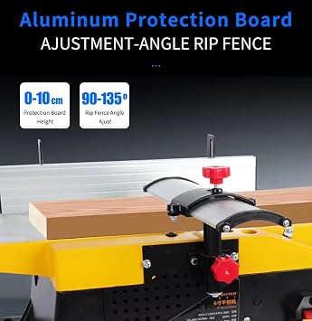 1800W Multi-Functional Woodworking Desktop Planer, 6 Inch Electric Planer Apparatus Flat Planing Depth 0-3mm, Benchtop Jointer Planer for Wood, Bamboo