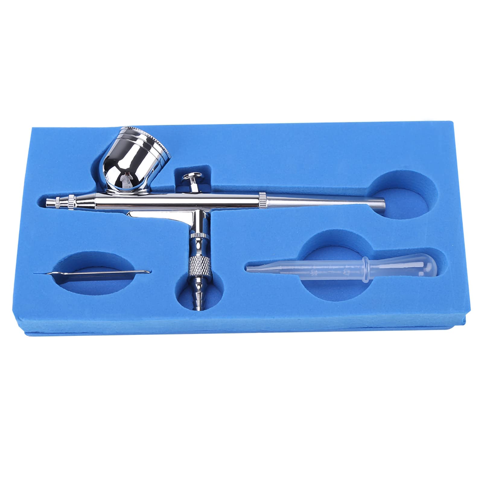 Kit Airbrush 0.2mm 7cc Double Action Airbrush Compressor Kit complet Pistolet à peinture Air Brush avec Filtre d'humidité pour le Maquillage Nail Art Peinture Tattoo Decoration(EU Plug 110-240V)