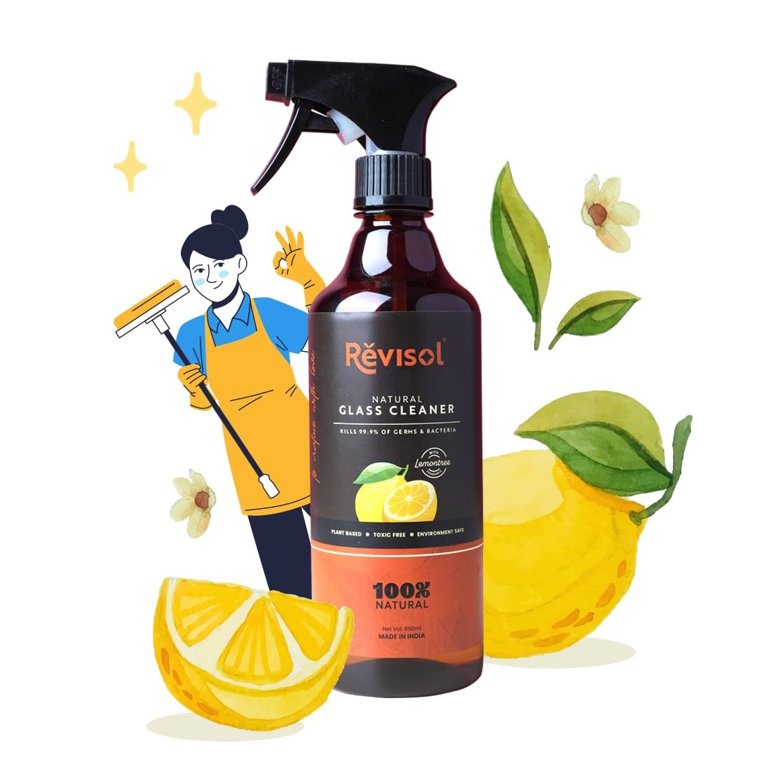 Revisol Natural Glass Cleaner Plantbased 2in1 Cleans & Disinfects
