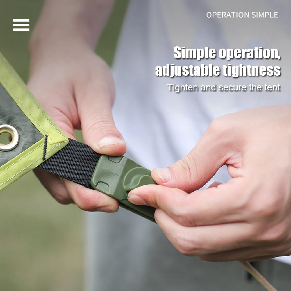 10 Stück Befestigungsclips für winddichte wiederverwendbare Outdoor-Clips, Planenspanner, Seilschnalle, Militärgrün