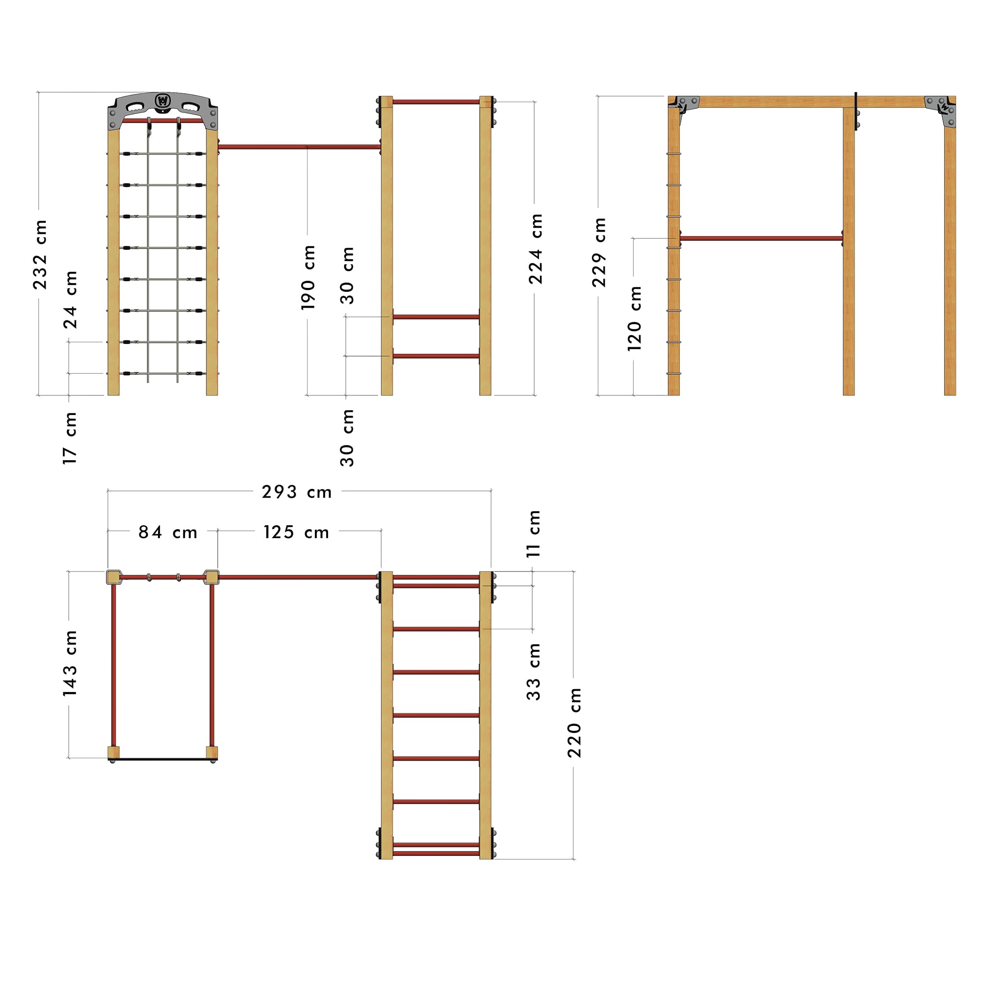 Wickey Attrezzo fitness – Fit Base 820 – Outdoor Palestra Palestra per casa, arrampicata e sport per ragazzi e adulti in giardino con barra per trazioni