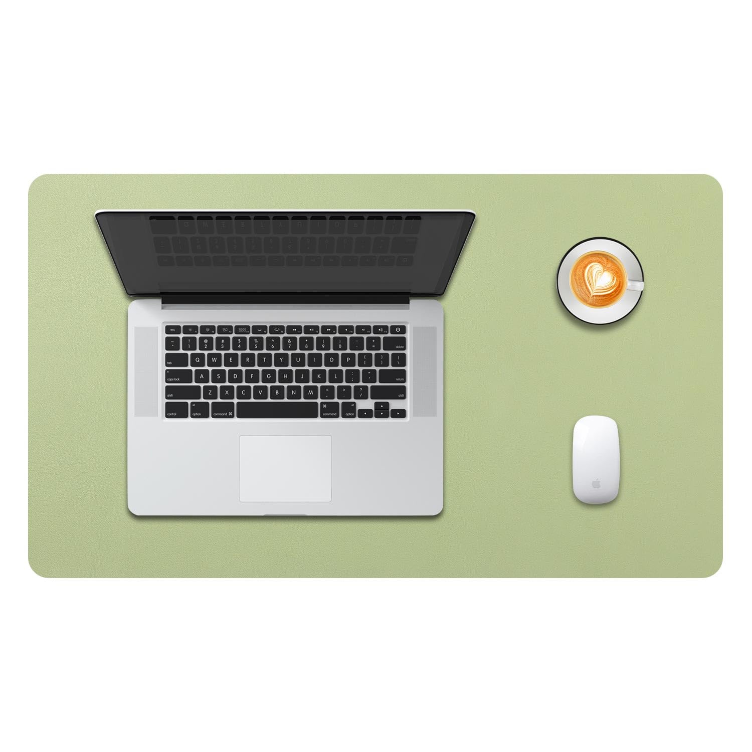 DOBAOJIA Sottomano da Ufficio, Tappetino da Tavolo, Tappetino Tastiera e Mouse, Tappetino PC Scrivania, per Casa/Ufficio, Pelle PU Impermeabile + Scamosciata Antiscivolo 60 x 35 cm (Verde Chiaro)