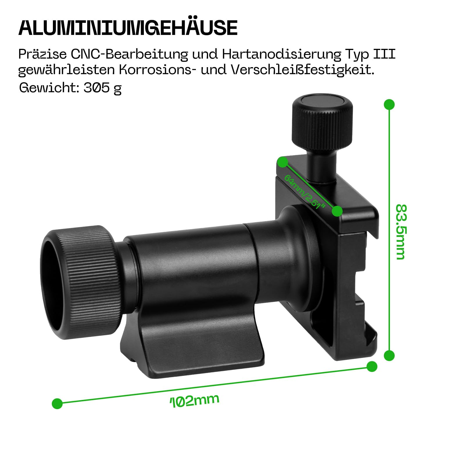 FANAUE MH-100 Gimbal-Kopf für Einbeinstative, Arca-Swiss-kompatibel